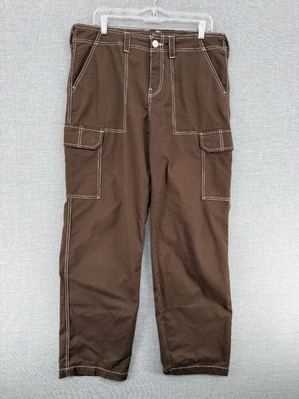 True Religion Military SN Cargo Pants Mens 32x30 Brown Flap Pockets Workwear - Picture 3 of 9